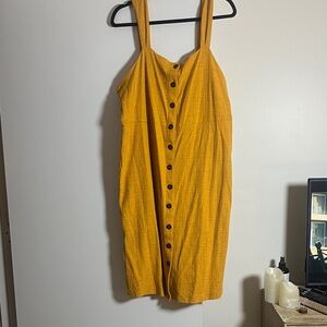 Madewell Golden Button-Front Midi Dress